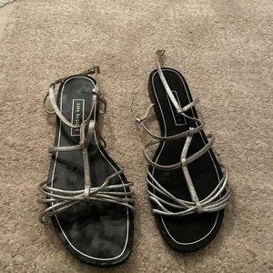Zara black and silver flats new never worn smoke pet free home size 9